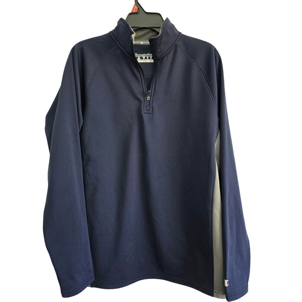 NWOT Champion Mens 1/4 Zip Pullover navy gray size medium